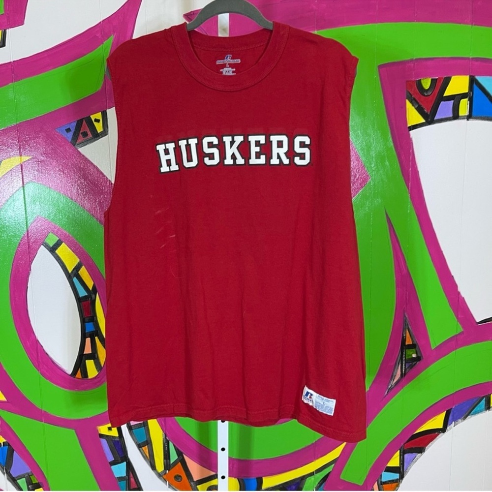 Russell Athletics, Huskers Sleeveless Shirt. Size Large. Good used condition!